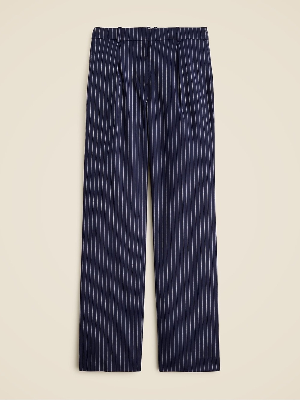 J. Crew Collection Portia Pant in Navy Pinstripe Italian Wool Blend